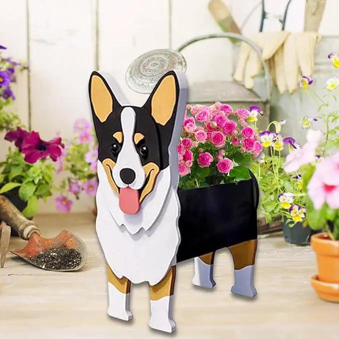 Concepts Welsh Corgi Dog Planter Plant Pots,Cute Garden Dog Flower Planter,Large Dog Planters Birthday Gifts for Women,Office,Indoor/Outdoor Decor（9.84 * 6.77 * 17in） by GreenHaven Gardens
