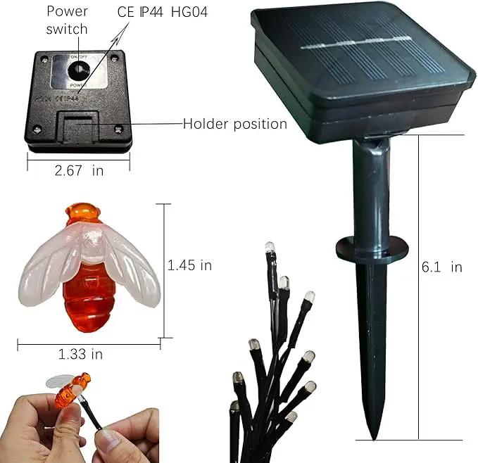 Outdoor Solar Powered Firefly Lights Bugs with 9 Bee, Flickering Fireflies String Lights with 9 Amusing Fireflies Bulbs for Garden Patio Lawn, Brings Back Memories of Your Childhood by GreenHaven Gardens