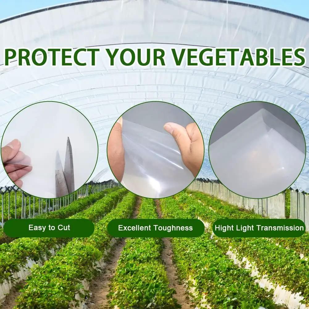 6 mil Greenhouse Plastic Film Sheeting Cover 25 x 40 Ft UV Resistant Clear Polyethylene Film Green House Hoop Farm Plastic Cover for Gardening, Farming, Agriculture by GreenHaven Gardens