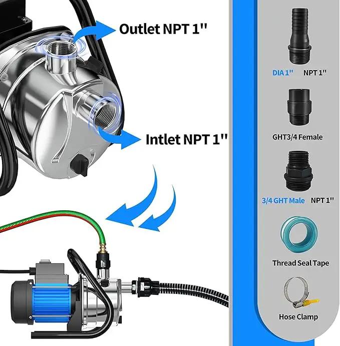 1.6 HP Portable Water Transfer Pump 1500 GPH Electric Shallow Well Pump Garden Booster Pumps for Draining Irrigation Lawn Farm Water Removal by GreenHaven Gardens