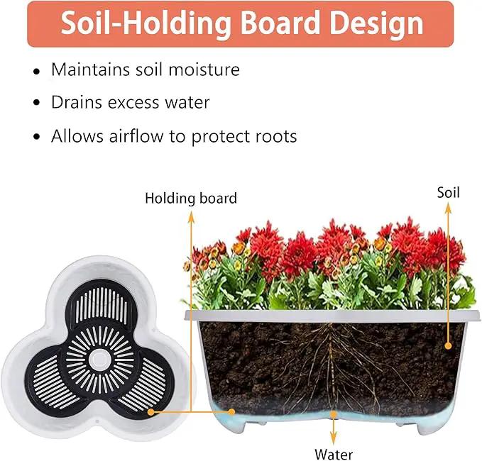 VECELO 5 Tier Vertical Garden Planter, Self Watering Stackable Planters with Wheels for Strawberries, Herbs, Flowers, Vegetables, White by GreenHaven Gardens