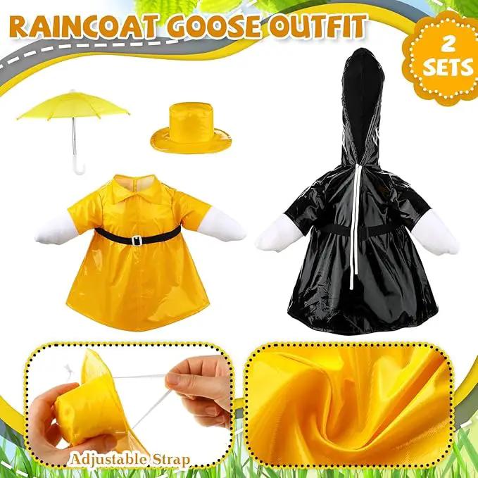 Frienda 2 Set Porch Goose Outfits Clothes 23 Inch Garden Raincoat Flag Bee Fishing Style Goose Costume for Lawn Patio Valentine's Day Decor by GreenHaven Gardens