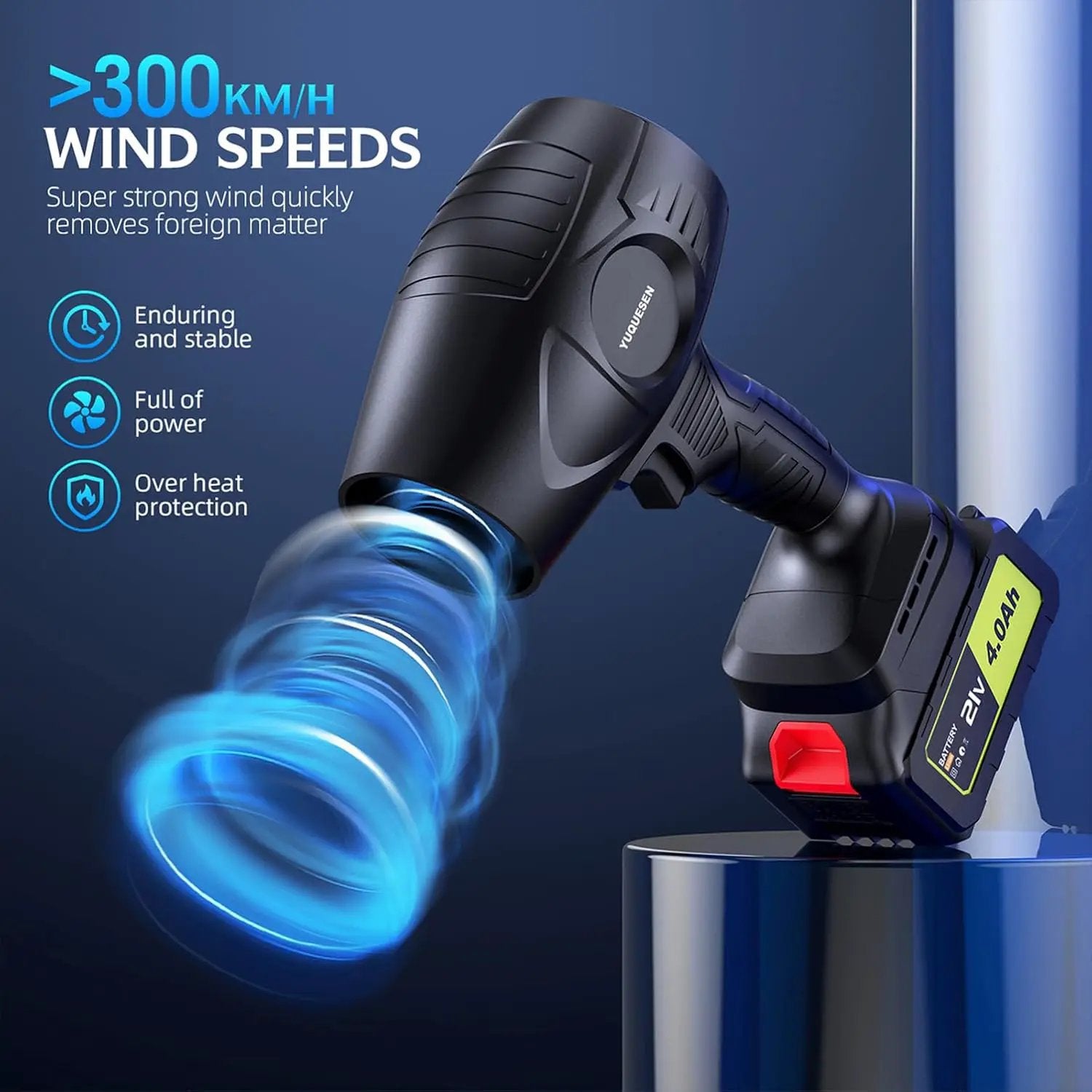 980,000 RPM Cordless Leaf Blower - 21V Electric Handheld Leaf Blower with 2×4.0Ah Batteries & Fast Charger - Lightweight for Patio, Lawn, Yard, Deck Cleaning by GreenHaven Gardens