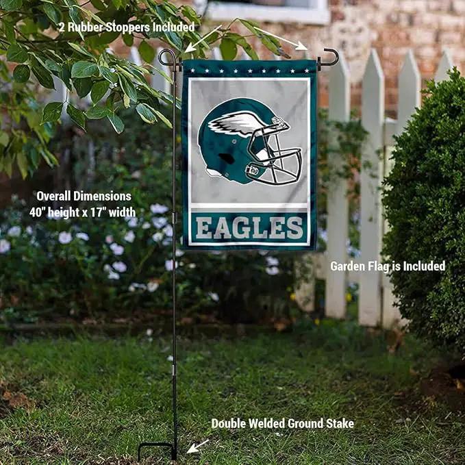 WinCraft Philadelphia Eagles Football Garden Flag and Pole Stand Holder by GreenHaven Gardens