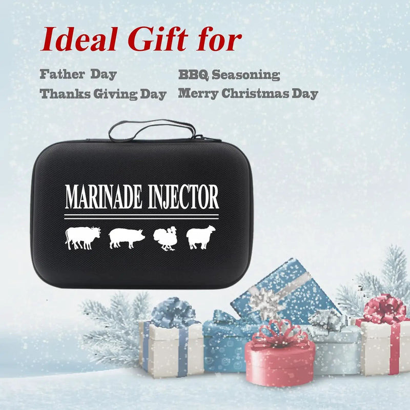 Meat Injector,Turkey Seasoning Injection Kit with 3 Professional Marinade Injector Needles for Grill Smoker BBQ Brisket; Include User Manual, E-Book - Storage Case by GreenHaven Gardens