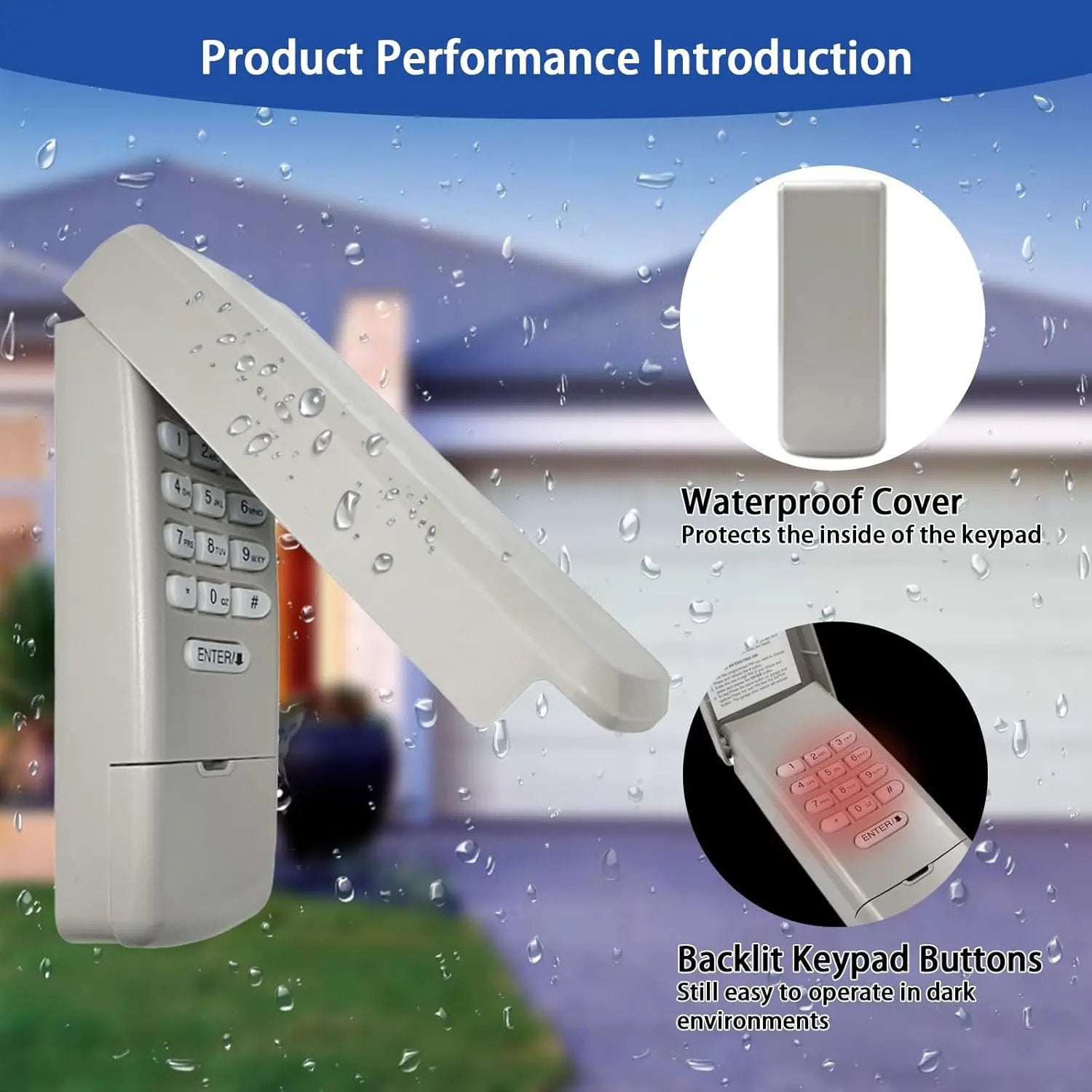 Garage Door Opener Keypad Compatible with Liftmaster Chamberlain Craftsman Garage Door Opener Universal Keypad Wireless Keyless Entry Outside Remote with 315/390 MHZ Learn Button Since 1993 by GreenHaven Gardens