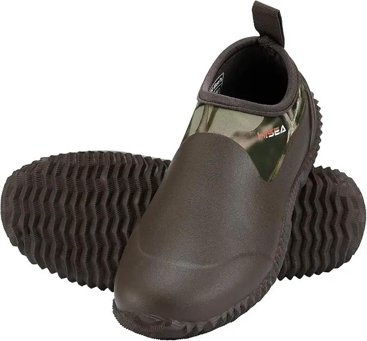 HISEA Unisex Waterproof Garden Shoes, Men's Rubber Rain Boots Women's Ankle Rain Shoes Neoprene Camp Booties Outdoor Slip-On Footwear for Gardening, Farming, Camping, Car Wash, Lawn Care and Yard Work by GreenHaven Gardens