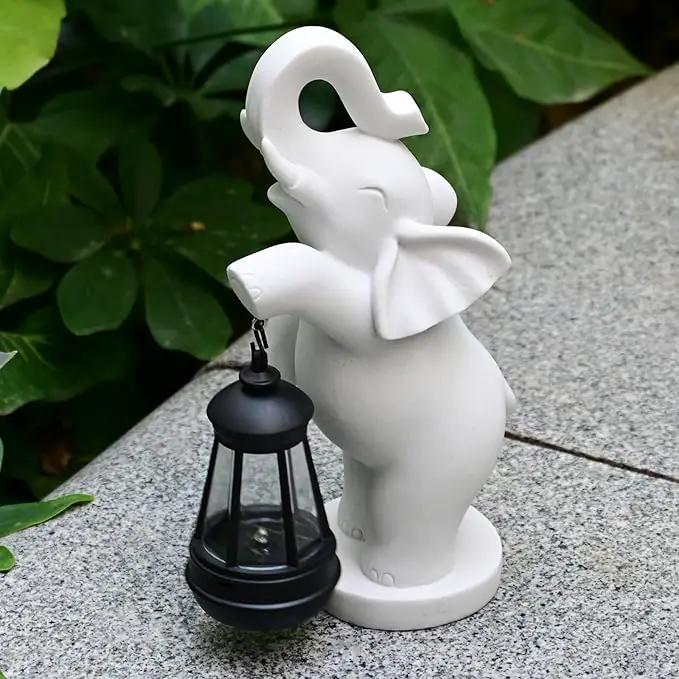 Solar Garden Statue 10 Inch Elephant Decor for Outside Yard Decoration Outdoor Unique Housewarming Gardening Birthday Gifts for Women Grandma by GreenHaven Gardens