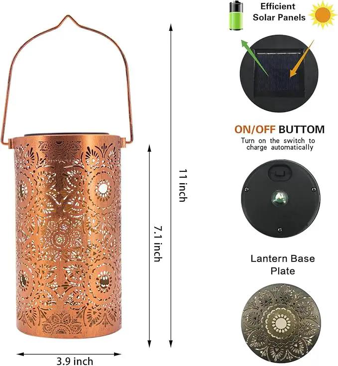 Solar Lanterns Outdoor Hanging Lantern Lights,Sunflower Metal Decor Lanterns-Waterproof LED Decorative Light for Garden Patio Yard Lawn Backyard Front Porch as Gifts for Mom Grandma Women by GreenHaven Gardens