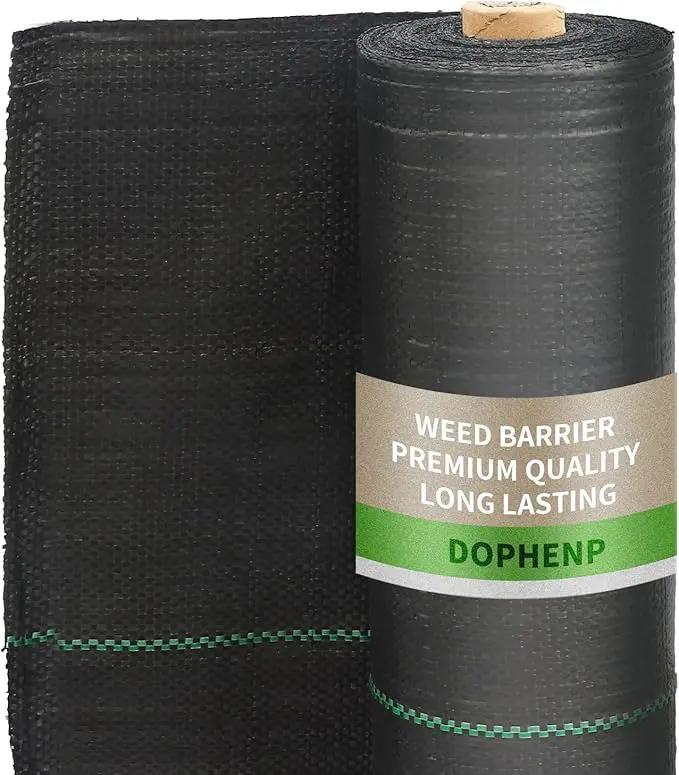 3x100ft 3.2OZ,Weed Barrier Landscape Fabric Heavy Duty, Woven Weed Control Fabric, High Permeability Good for Flower Bed, Geotextile Fabric Underlayment, Driveway (6.5ft*32ft) by GreenHaven Gardens