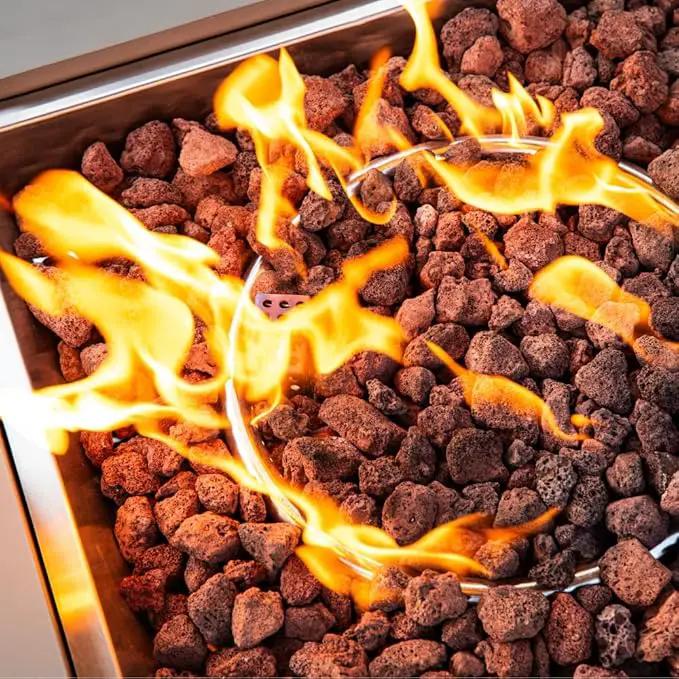 Ashton 36” Propane Fire Pit Smokeless Firepit Outdoor Gas Fire Pit for Outside Patio Firepit Table Includes Rain Cover Converter Kit Lava Rocks Lid CSA Certified by GreenHaven Gardens
