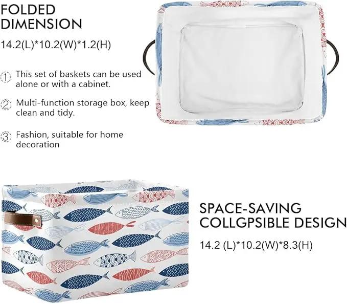 Fish Rectangular Storage Basket Organizer Bin Shelf Baskets For Clothes Gifts For Home Office Dorm by GreenHaven Gardens