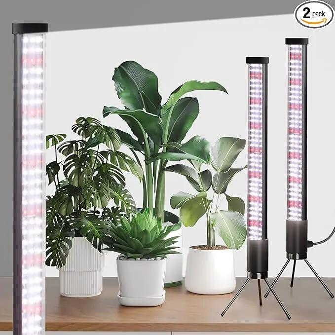 2-Pack, T10 Vertical Grow Light, 6000K Full Spectrum Desktop Plant Light 18.9",Hung or Stood, with 3 Modes & 5 Dimming Levels, Suitable Small & Medium Plants Indoors, Auto On Off Timing 4/8/12/18Hrs by GreenHaven Gardens