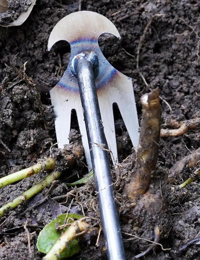 TOYPOPOR New Weeding Artifact Uprooting Weeding Tool, 16" Weed Puller, 4 Teeth Manganese Steel Forged Hand Pulling Weeder for Garden Yard Farm Weed Removal by GreenHaven Gardens