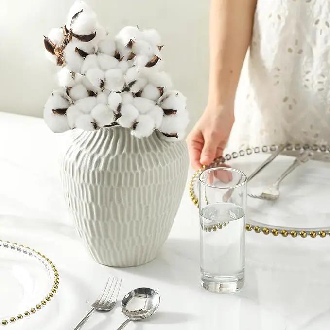 Ceramic Vase for Home Decor,7.8 Inch Flower Vase，Decorative Grey Vases for Pampas Grass，Modern Art Texture for Home Entryway Living Room Dining Table Farmhouse Office Decor-Grey. by GreenHaven Gardens