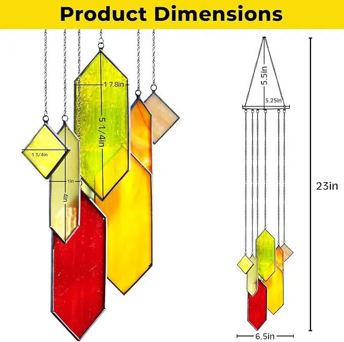Sensory4U Stained Glass Suncatcher – Element Earth Tones Window Hanging Wall Art – Modern Design Home or Garden Décor – Unique Glass Suncatcher for Window, Porch, or Patio by GreenHaven Gardens