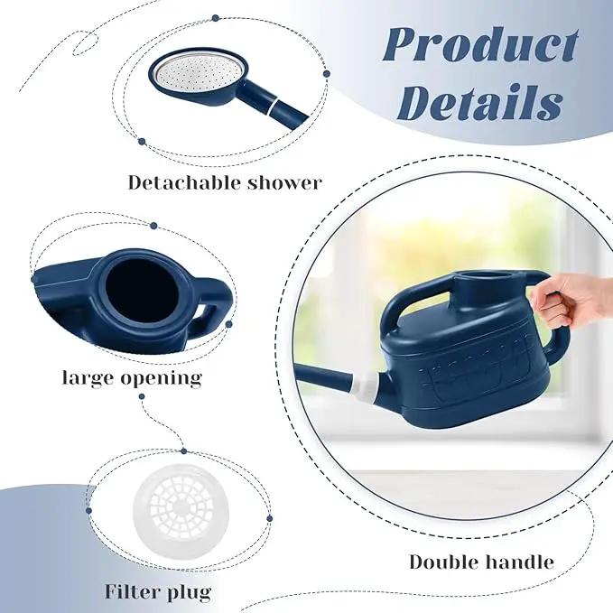 Watering Can for Indoor & Outdoor Plants, Plant Watering Can with Stainless Steel Shower Head, 1 Gallon Plastic Water Can for Garden, Flowers, Vegetable, Greenhouse (AlpineGreen) by GreenHaven Gardens