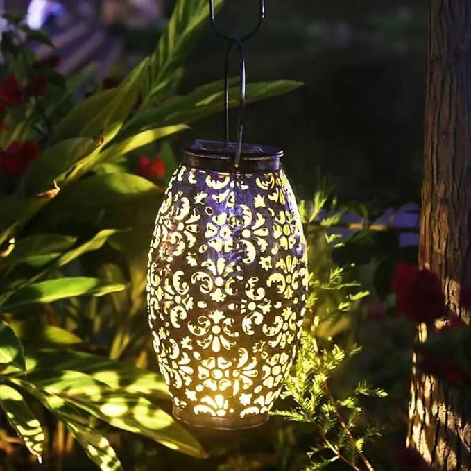 Kaixoxin Solar Lantern Lights for Hanging or Table Outdoor Solar Light for Patio Courtyard Garden (Silver-1) by GreenHaven Gardens