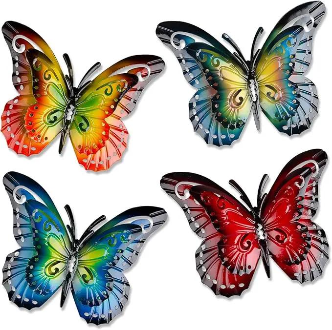 Metal Butterfly Wall Decor-6.5" Outdoor Fence Wall Art Decor Suitable for Garden Patio Balcony by GreenHaven Gardens
