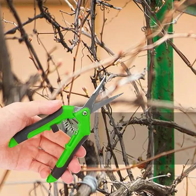 15 Pack 6.5 Inch Green Garden Pruning Scissors, Stainless Steel Blades Hand Pruner, Sharp Point Gardening Shears Cutter, A Must-have Gardening Pruning Shear, Supplies & Accessories by GreenHaven Gardens