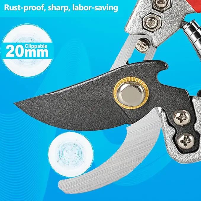 Ultra Sharp Germany Titanium Steel Pruning Shears - Cuts 3X Easier, Weak Hand Arthritis Snips, Rust-Resistant, Effortlessly 1-Inch Cut Capacity Garden Scissors, Ergonomic Handle (gt-06, 1) by GreenHaven Gardens