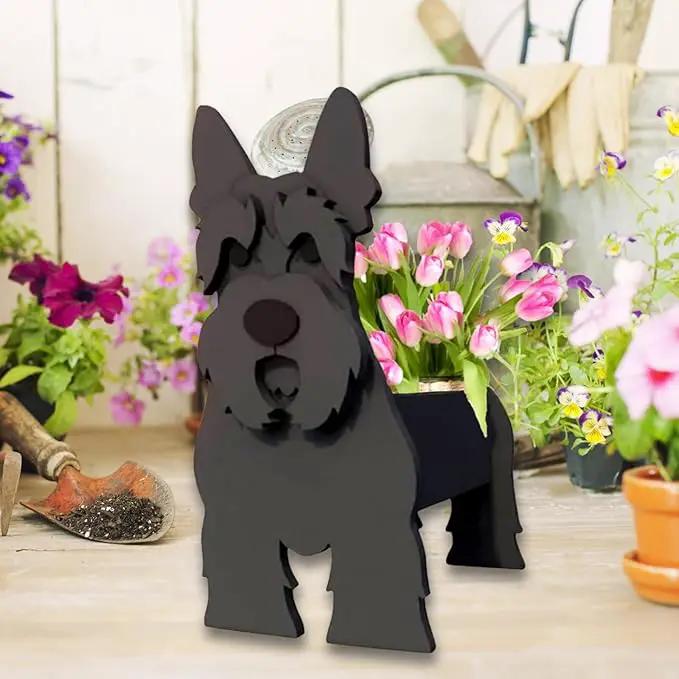 Scottish Terrier Dog Planter Plant Pots,Cute Garden Dog Flower Planter,Dog Planters Birthday Gifts for Women,Office,Indoor/Outdoor Decor（9.45 * 6.61 * 13.39in） by GreenHaven Gardens