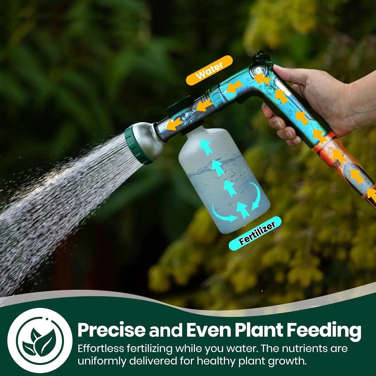 VENETIO 8-Dial Lawn & Garden Feeder Pro with Quick Connect Fittings and 16oz Bottle for Uniform Fertilizing & Watering Plants | Precision Liquid Fertilizer Sprayer | Hose Spray Nozzle for Dog Shampoo by GreenHaven Gardens