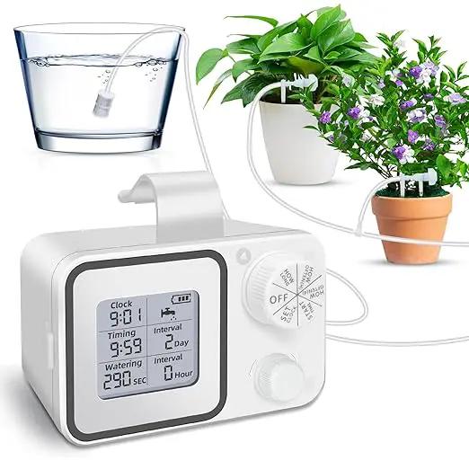Automatic Watering System with Adjustable Drippers, Indoor Automatic Plant Waterer, Automatic Drip Irrigation Kit with Customize Schedule Water Timer for Balcony, Indoor Vacation Plant Watering by GreenHaven Gardens
