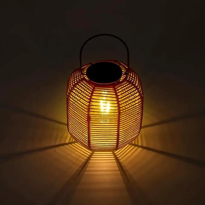 HPC Decor 2 PK Solar Lanterns-Outdoor Solar Lanterns Waterproof, Rattan Solar Lights, Hanging Solar Lanterns Outdoor,Solar Lamp Lights,Decoration Lights for Garden,Patio,Porch,Trees,Pathway,Outside. by GreenHaven Gardens