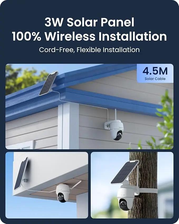 REOLINK First 4K Solar Security Cameras Wireless Outdoor, Argus PT Ultra+ 3W Solar Panel, 360° Pan Tilt Auto-Tracking, 8MP Color Night Vision, 2.4/5 GHz Wi-Fi 6, No Monthly Fee, Home Hub Compatible by GreenHaven Gardens
