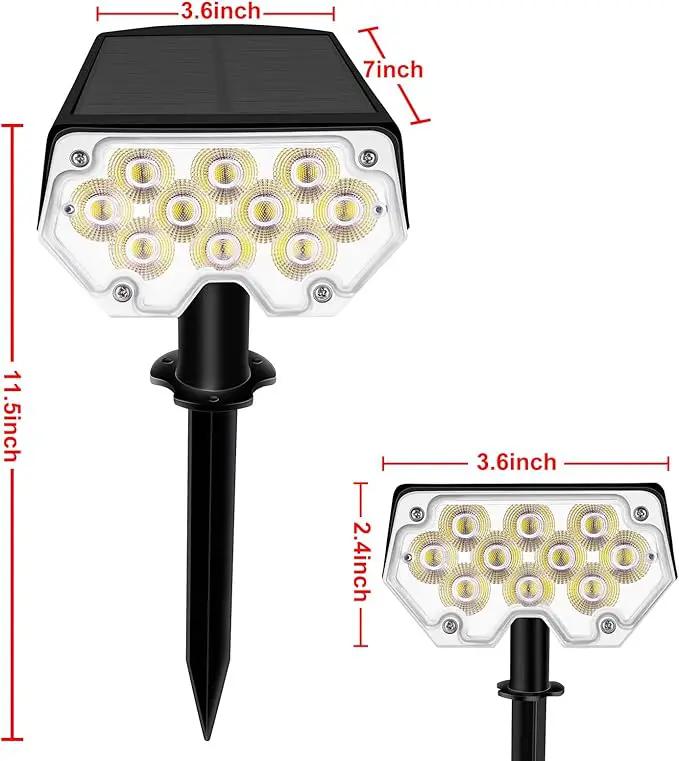 All-New Solar Spot Lights Outdoor Waterproof，20 LEDs Solar Flag Light with 2 Modes,Landscape Spotlights for Pathway, Patio, Garden, Trees,Flag,Pool (2 Pack,White Light) by GreenHaven Gardens