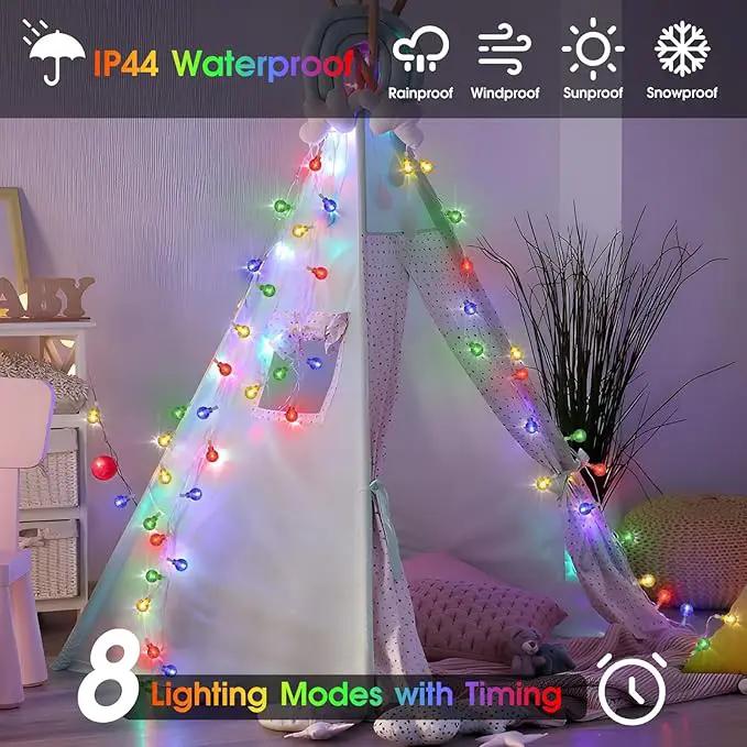 22.9ft 70LED Globe String Lights Outdoor,Crystal Fairy Light IP44 Waterproof Outdoor Hanging Decorative Lights for Home Tent Patio Garden Party Wedding Decor by GreenHaven Gardens