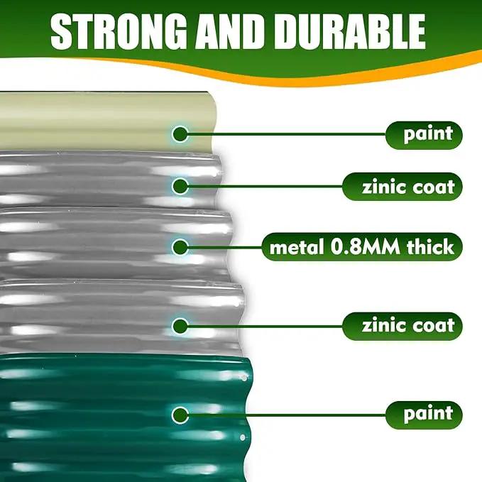 17" Tall Elevated Oval Metal Raised Garden Bed - 5ft x 2ft in Size and 0.8MM Thick Durable Planter Bed/Box for Vegetables Flowers Succulent at Patio/Garden Outdoor (Dark Green, 5X2X1.4 FT) by GreenHaven Gardens