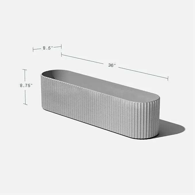 Veradek Demi Series Window Box Planter - Long Planter Box for Windowsill/Balcony | Durable Plastic-Stone Composite Material | Modern Décor for Flowers/Herbs by GreenHaven Gardens
