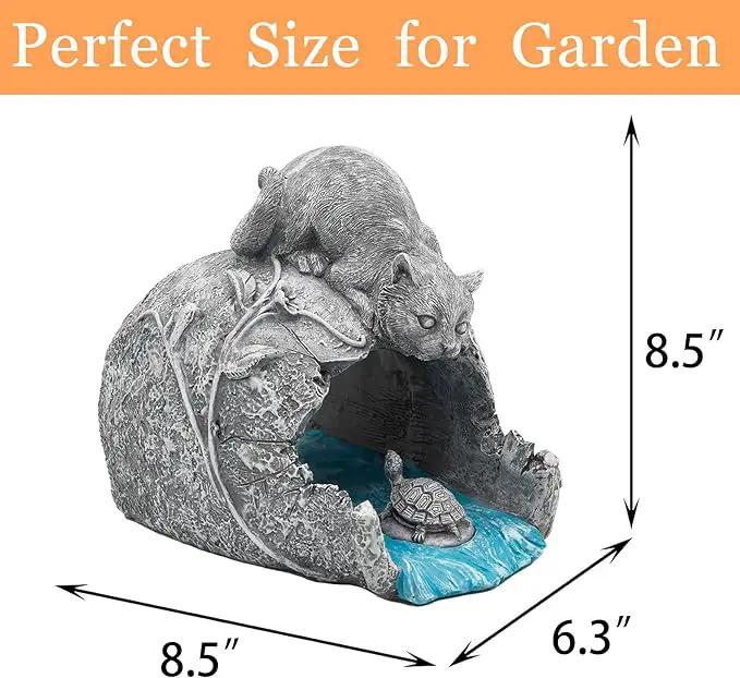 Teaeeno Cat Statues Decor Gutter Downspout Extension Decorative, Animal Statue Outdoor Decor, 3"×4" Rain Gutter Downspout Splash Block, Garden Splash Block Outdoor Sculpture, Rain Downspout Diverter by GreenHaven Gardens