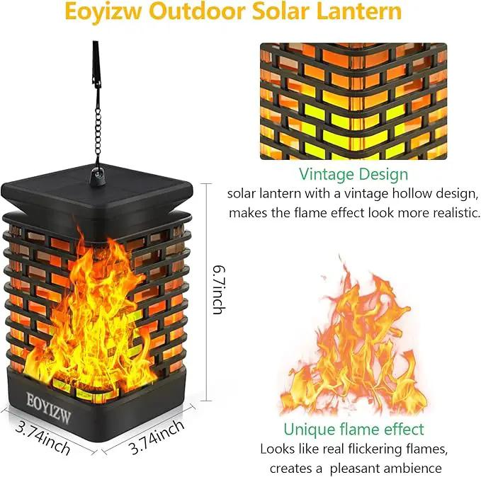 EOYIZW Solar Outdoor Lights 2 Pack- 99 LEDs Solar Lantern Flickering Flame Lights for Garden Decor- IP65 Waterproof Solar Garden Lights Decor for Halloween Patio Garden Yard Porch by GreenHaven Gardens