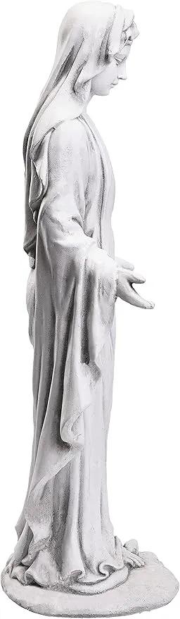 Virgin Mary Statue 29.9” Tall Religious Large Garden Statue Art Décor Blessed Mother Outdoor Statues for Garden in Magnesium Oxide Stone for Garden, Yard, Patio, Lawn, Hallway,Gray by GreenHaven Gardens