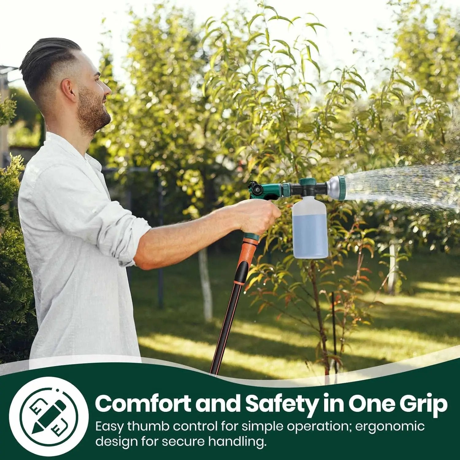VENETIO 8-Dial Lawn & Garden Feeder Pro with Quick Connect Fittings and 16oz Bottle for Uniform Fertilizing & Watering Plants | Precision Liquid Fertilizer Sprayer | Hose Spray Nozzle for Dog Shampoo by GreenHaven Gardens