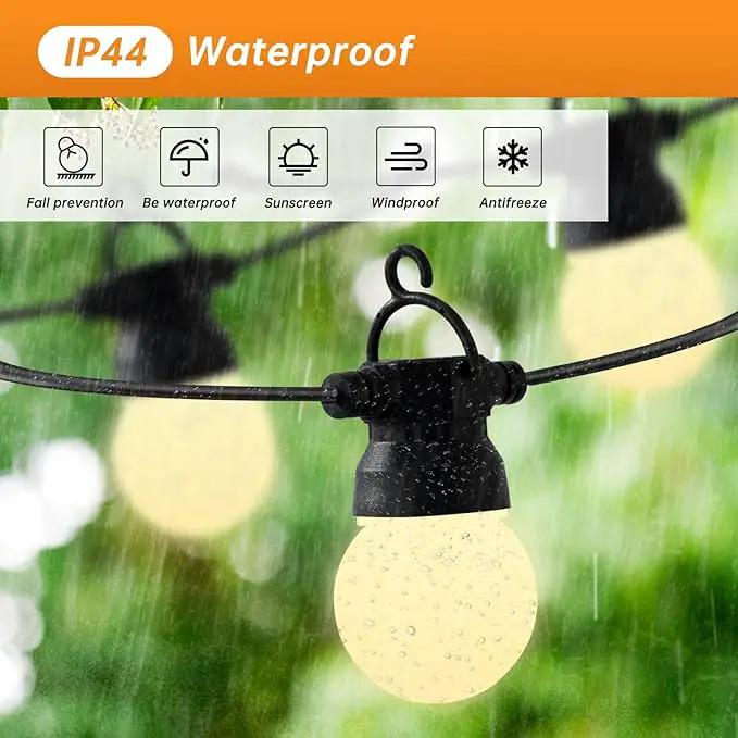 Outdoor String lamp 12 feet can be Connected G50 Anti-Fall Waterproof lampshade IP65 Waterproof Warm White Light Suitable for Garden terraces by GreenHaven Gardens