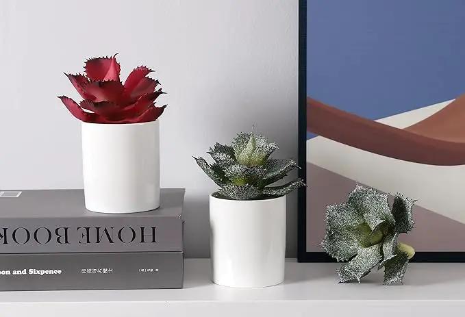 Duovlo Artificial Succulent Plant 5.15 Inch Faux Succulents Agave potatorum Flower Arrangement Craft Wall DIY Materials,Pack of 2 (New Green) by GreenHaven Gardens