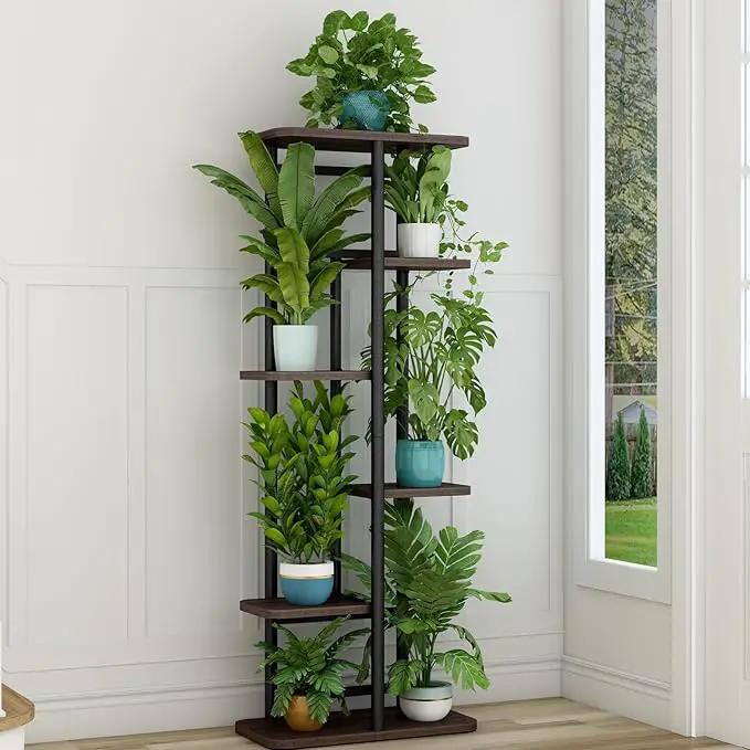 LINZINAR Plant Stand 6 Tier 7 Potted Indoor Plant Shelf Multiple Stands for Garden Corner Balcony Living Room by GreenHaven Gardens