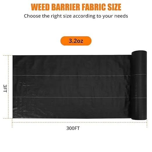 Towallmark Weed Barrier Landscape Fabric 3FTx300FT, Heavy Duty 3.2O Weed Block Gardening Ground Cover Mat, Weed Control Garden Cloth, Woven Geotextile Fabric for Underlayment, Driveway Fabric by GreenHaven Gardens
