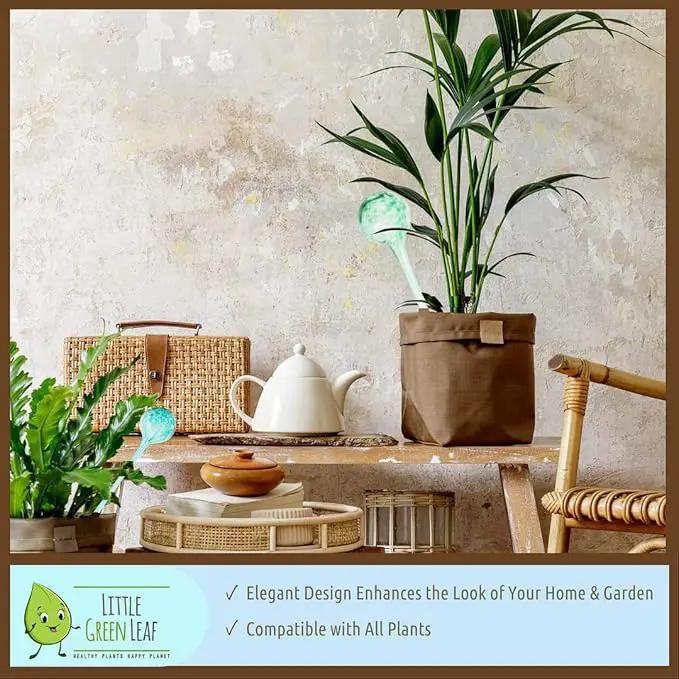 LGL Plant Watering Globes - Automatic Self Watering Globes. Decorative Self Watering Planter Inserts Made From Hand-Blown Durable Glass. Self Watering Spikes to Support Plant Health. 4 Pack, Small. by GreenHaven Gardens