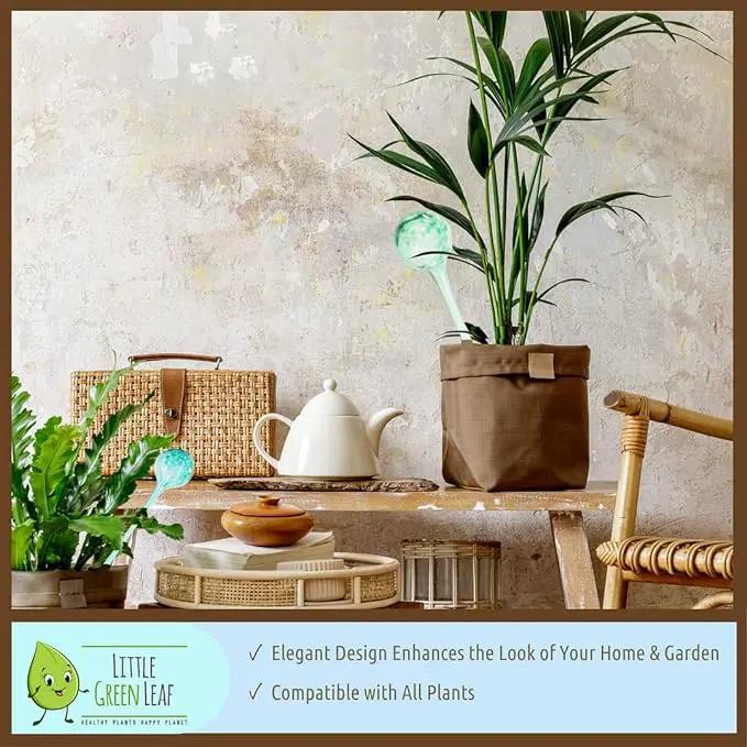 LGL Plant Watering Globes - Automatic Self Watering Globes. Decorative Self Watering Planter Inserts Made From Hand-Blown Durable Glass. Self Watering Spikes to Support Plant Health. 4 Pack, Jumbo. by GreenHaven Gardens
