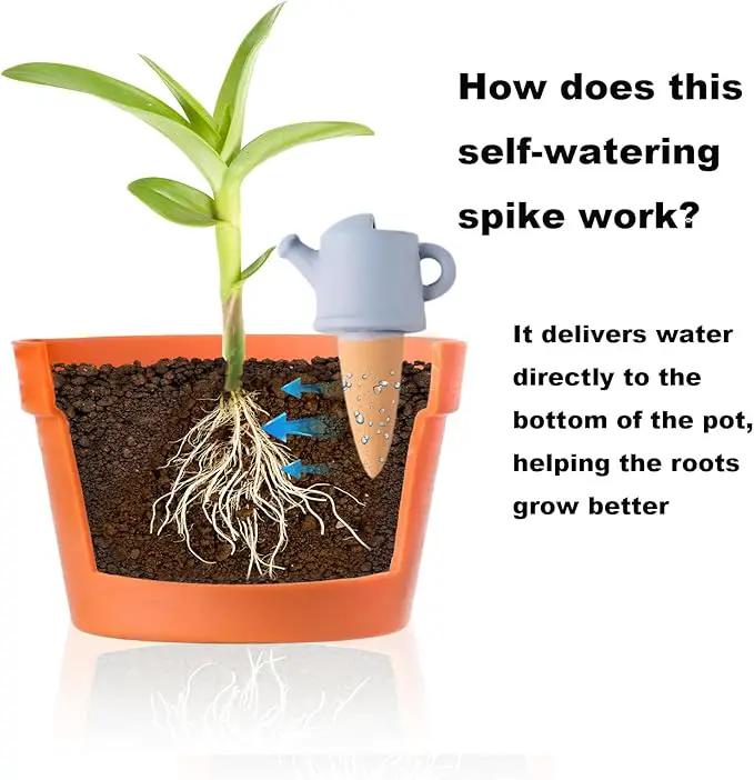 4-Pack Self-Watering Terracotta Spikes for Plants, Automatic Plant Watering Stakes, Keeps Plants Hydrated While You're Away, Ideal for Indoor & Outdoor Use (Teapot Design) by GreenHaven Gardens