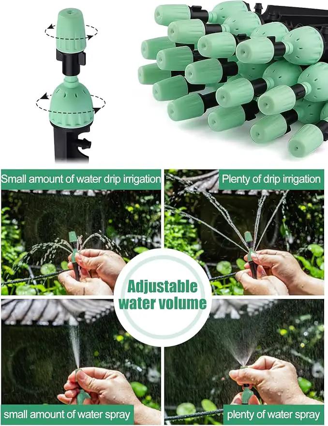 Kalolary 1/4 Inch Drip Irrigation Emitters, 20PCS Micro Spray Irrigation Drippers for 4/7mm Tube Adjustable 360 Degree Water Flow Sprinklers Garden Irrigation Sprayer for Potted Plants Watering System by GreenHaven Gardens