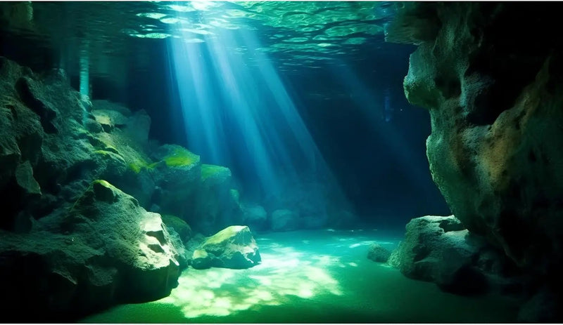 Underwater Fish Tank Background Under The Sea Cave Style Aquarium Background Ocean Floor Cave Sunlight Fish Tank Backdrop Tropical Fish Aquarium Terrarium Backgrounds Decorations 36x24in by GreenHaven Gardens