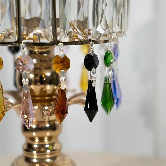 HDCRYSTALGIFTS 40pcs Rainbow Colors Crystal Icicle Pendant Chandelier Teardrop Prisms Drops Lamp Candle Holders Curtain DIY Parts,38mm by GreenHaven Gardens