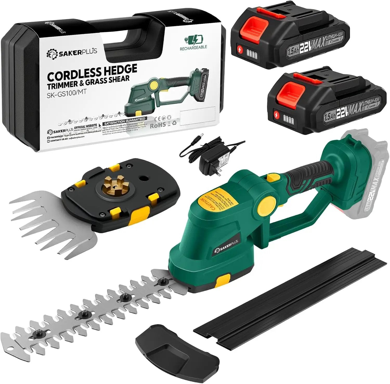 Rechargeable 2-in-1 Hedge and Grass Trimmer, 22V Lightweight Cordless Shrub Cutter with Adjustable Head, Battery and Charger Included – Ideal for Lawn and Garden Work by GreenHaven Gardens