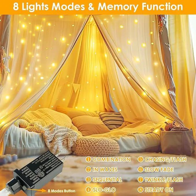 Extra Long 99Ft 300 LED Fairy Lights Plug in, Waterproof String Lights Outdoor & Indoor 8 Modes with Timer, Twinkle Light for Girl's Room Garden Birthday Halloween Christmas Decorations (Warm White) by GreenHaven Gardens